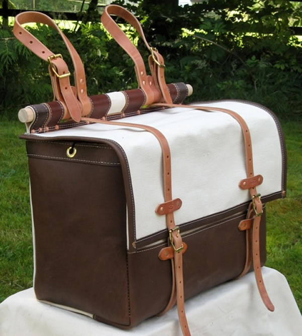 Canvas Pack Panniers with Leather Corner